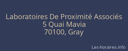Laboratoires De Proximité Associés