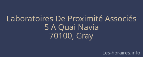 Laboratoires De Proximité Associés