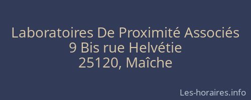 Laboratoires De Proximit&eacute; Associ&eacute;s