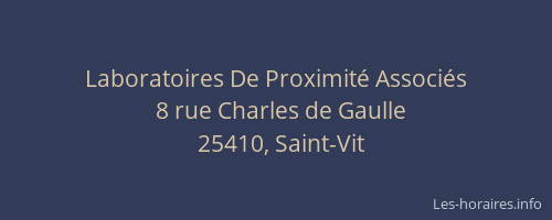 Laboratoires De Proximit&eacute; Associ&eacute;s