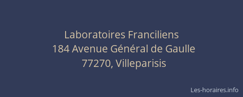 Laboratoires Franciliens