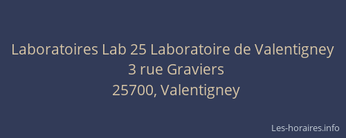 Laboratoires Lab 25 Laboratoire de Valentigney