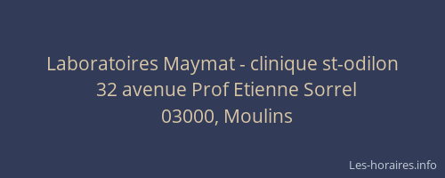 Laboratoires Maymat - clinique st-odilon