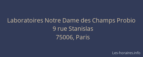 Laboratoires Notre Dame des Champs Probio
