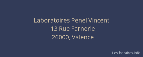 Laboratoires Penel Vincent