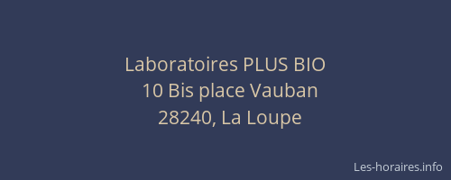 Laboratoires PLUS BIO
