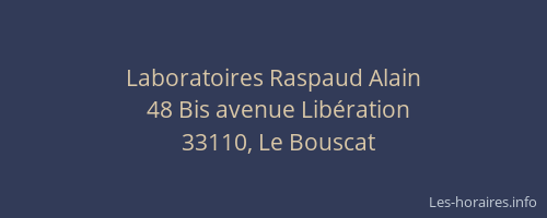 Laboratoires Raspaud Alain