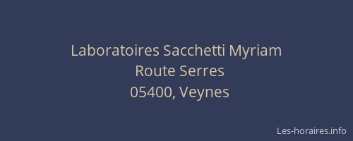 Laboratoires Sacchetti Myriam