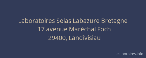 Laboratoires Selas Labazure Bretagne