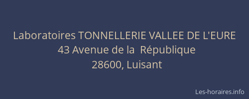 Laboratoires TONNELLERIE VALLEE DE L'EURE