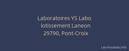 Laboratoires YS Labo
