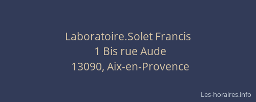 Laboratoire.Solet Francis