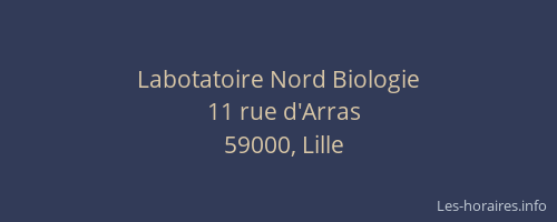 Labotatoire Nord Biologie