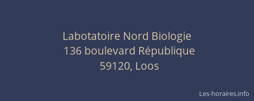 Labotatoire Nord Biologie