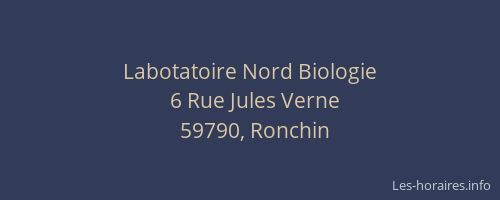 Labotatoire Nord Biologie