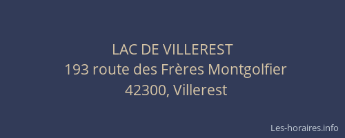 LAC DE VILLEREST