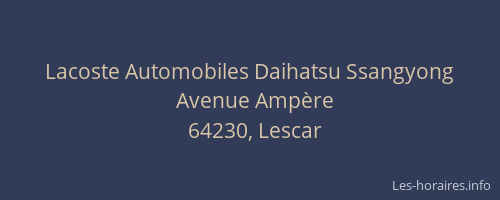 Lacoste Automobiles Daihatsu Ssangyong