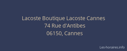 Lacoste Boutique Lacoste Cannes