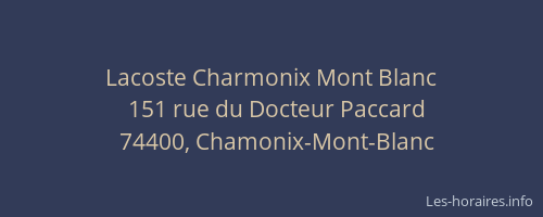 Lacoste Charmonix Mont Blanc