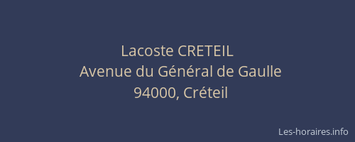 Lacoste CRETEIL