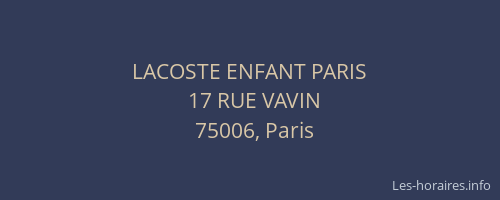 LACOSTE ENFANT PARIS