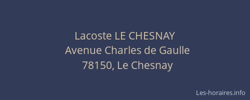 Lacoste LE CHESNAY