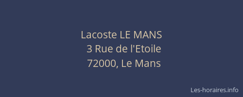 Lacoste LE MANS