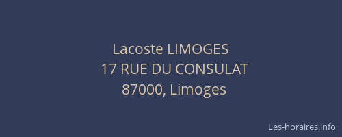 Lacoste LIMOGES