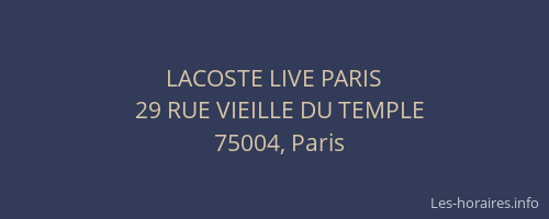 LACOSTE LIVE PARIS