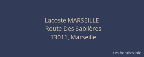 Lacoste MARSEILLE