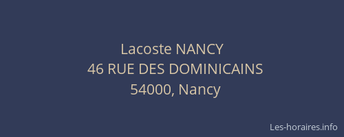 Lacoste NANCY