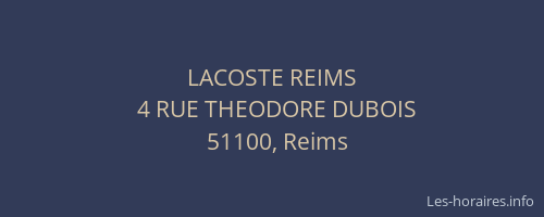 LACOSTE REIMS