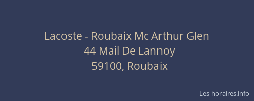 Lacoste - Roubaix Mc Arthur Glen