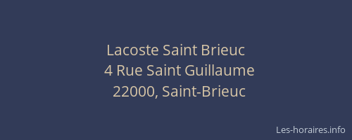 Lacoste Saint Brieuc