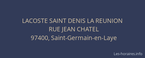 LACOSTE SAINT DENIS LA REUNION