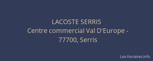 LACOSTE SERRIS