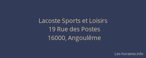 Lacoste Sports et Loisirs