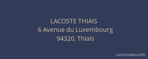 LACOSTE THIAIS