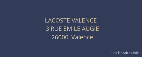 LACOSTE VALENCE