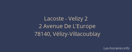 Lacoste - Velizy 2