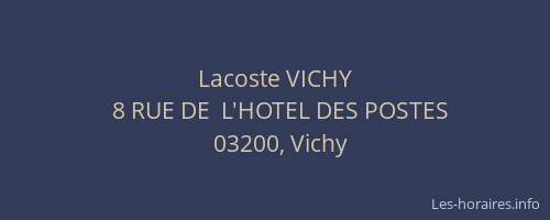 Lacoste VICHY