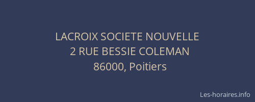 LACROIX SOCIETE NOUVELLE