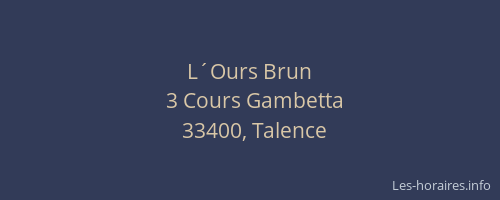 L´Ours Brun