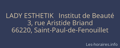 LADY ESTHETIK   Institut de Beauté