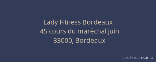 Lady Fitness Bordeaux