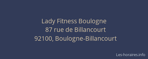 Lady Fitness Boulogne