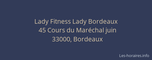 Lady Fitness Lady Bordeaux