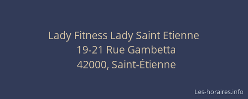 Lady Fitness Lady Saint Etienne