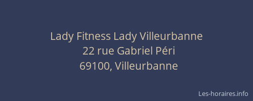 Lady Fitness Lady Villeurbanne
