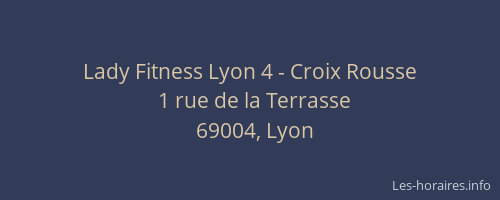 Lady Fitness Lyon 4 - Croix Rousse